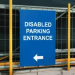 Disabled Parking Entrance Left Arrow Sign