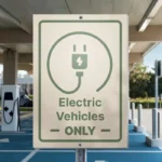 Branded Information Signs: Printed Correx sign at an electric vehicle charging bay