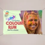 10ft x 3ft Mesh Banner: Printed mesh banner for a charity colour run