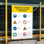Warning to the Public Building Sites Are Dangerous Sign